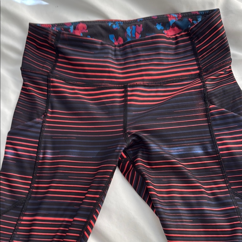 Striped Black and Red lululemon Leggings